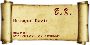 Brieger Kevin névjegykártya